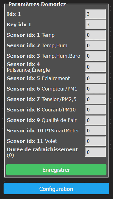 Configuration Domoticz Tasmota